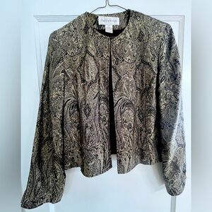 Vintagee Jones New York dress jacket size 8 black and gold